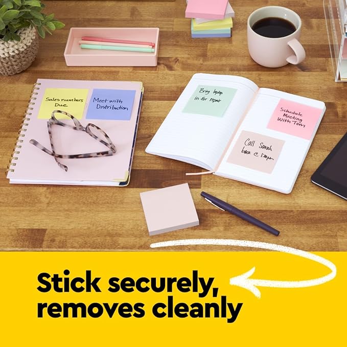 Post-it Notes, 3 in x 3 in, 18 Sticky Notes Pads, 100 Sheets per Pad, The Iconic Canary Yellow Note, School Supplies and Oﬃce Products