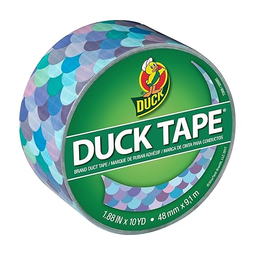 Duck Brand Printed Duct Tape Single Roll, Mermaid (241791)