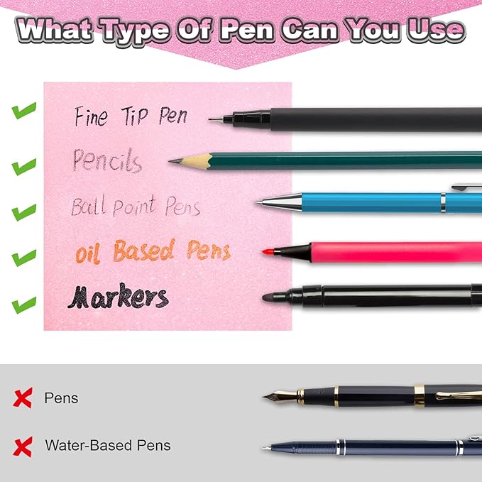 SYMDROMIA Transparent Sticky Notes 12 Pack, Frosted Glitter Colored 3x3 Inch, High Transparency Glass-Like Adhesive Clear Seee Through Sticky Notes for Women Office School Supplies 600 Sheets