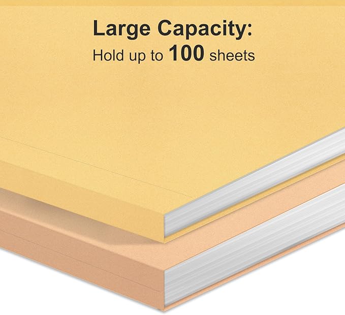 ViVin File Folders, Fits 8.5 x 11 Letter Size Paper, 1/3-Cut Tabs, 120 Pack Manilla Colored File Folders, Perfect for Home, Office, and School Documents File Paper(Assorted)