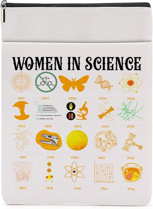 Book Themed Gifts Waterproof Book Sleeve Book Pouch Funny Reading Gifts Science Teacher Gifts for Women Her Book Covers for Paperbacks Book Accessories Book Protector with Zipper and Front Pocket