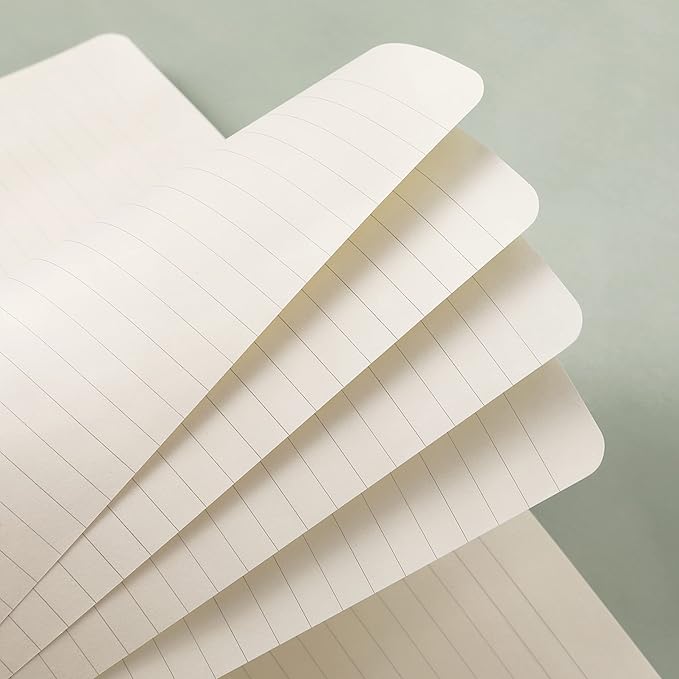 Ruled Notebook/Journal - Classic Lined Journal/Notebook, Hardcover with Thick Paper, 5.3" x 8.26", Banded + Pen Holder +Inner Pocket - Prasinous