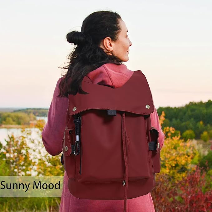 Flip Design Laptop Backpack, Waterproof and Shockproof, Daily Travel Backpack, Reddish Brown