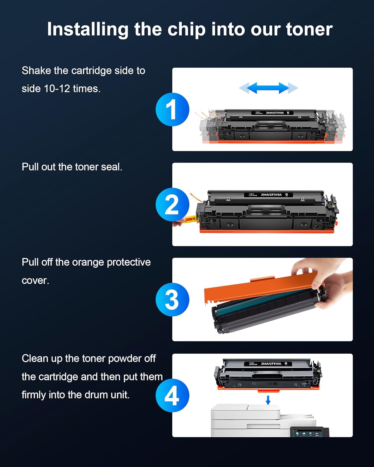 204A Toner Cartridges M180nw Toner Compatible for HP 204A Toner Cartridges 4 Pack for CF510A CF511A CF512A CF513A for Laserjet Pro MFP M180nw M154nw M180n M154a MFP M181fw Printer (4 Pack)