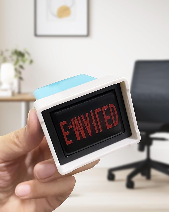 WAFJAMF E-mailed Stamp–Self Inking Rubber Stamp Office Stamp Message Stamp Red Ink-Medium