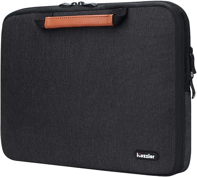 iCozzier 15-15.6 Inch Handle Electronic Accessories Strap Laptop Sleeve Case Bag Protective Bag for 15" MacBook Air/MacBook Pro/Pro Retina Cover - Black