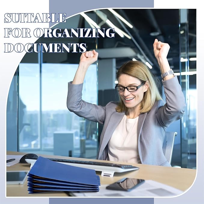 36 Pcs Classification Folders Bulk 2 Dividers File Folder with Fastener 2 Prongs Letter Size Pressboard Filefolders with 3.5 Inch Expansion for Organize Office Medical Document (Dark Blue)