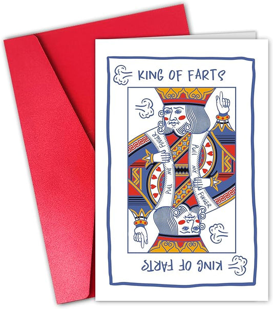 King of Farts Birthday Card for Husband Boyfriend, Funny Birthday Card for Men Him, Hilarious Birthday Gift