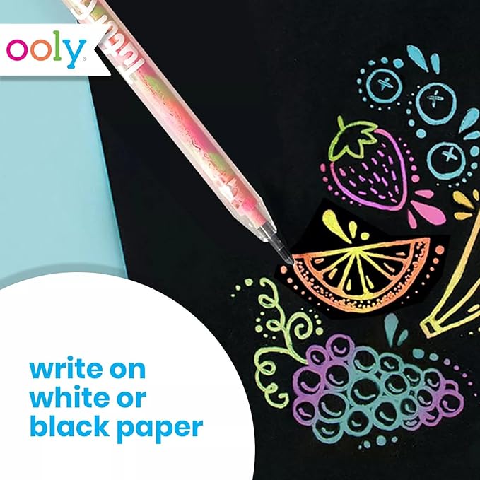 Ooly Scented Tutti Fruitti Color Changing Gel Pens Set of 6-1.00mm NIB, Easter Activities for Kids, Color Changing as you Write, Pens for Kids, Adults, Art and Stationery Supplies