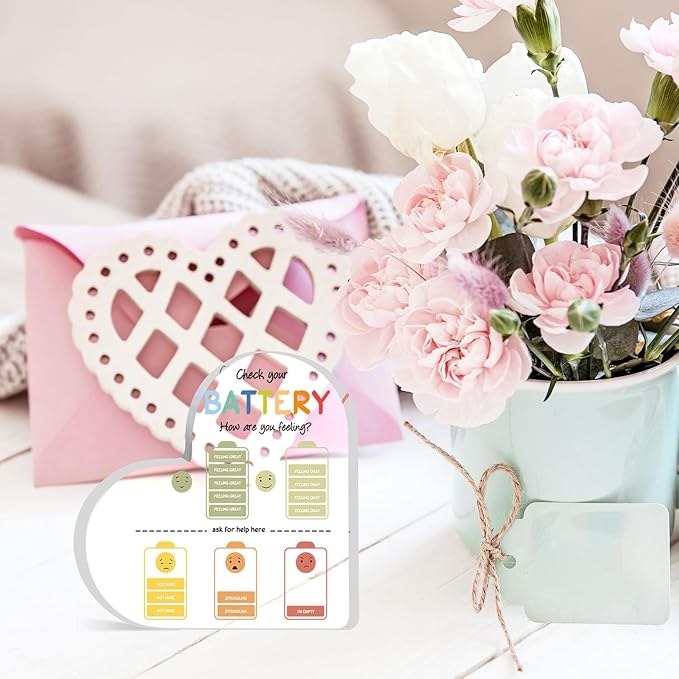 Mental Health Gift, Mental Health Decor, Mindfulness Decor for Therapy Office Acrylic Heart Gift, Mental Health Decorations for Social Worker Classroom School Counseling Therapist Supplies Educational