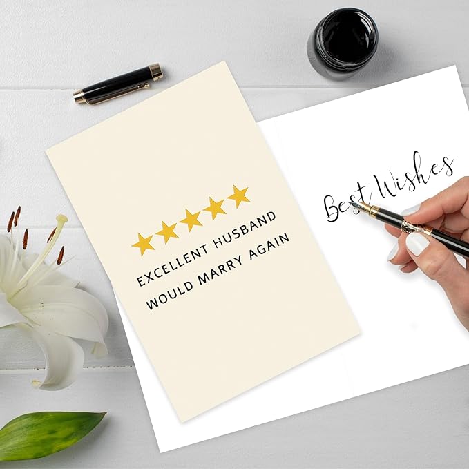 Funny Anniversary Card for 5 Star Husband, 1st Wedding Anniversary Card from Wife, Funny Husband Birthday Card & Gift Idea, Excellent Husband Would Marry Again Card