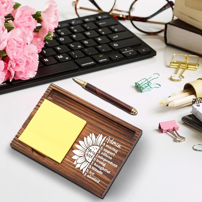 Admin Assistant Appreciation Gifts, Thank You Gifts for Administrative Assistant Office Assistant Secretary Front Desk, Admin Assistant Desk Self-Stick Note Pad Holders TZP07