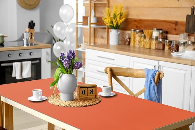 Boutilon Leather Desk Pad 47"x 24" Non-Slip Mouse Pad,Business Desk Pad,Extended Table Protector for Keyboard and Mouse,Desk Writing Pad for Office Home Working Decor (XXXL-Orange H)