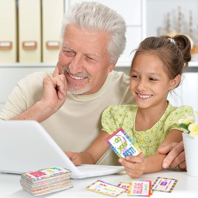 Jinei 300 Inspirational Affirmation Cards Positive Motivational Cards Small Mini Encouragement Quotes for Women Mother's Day Church(Rainbow Style)