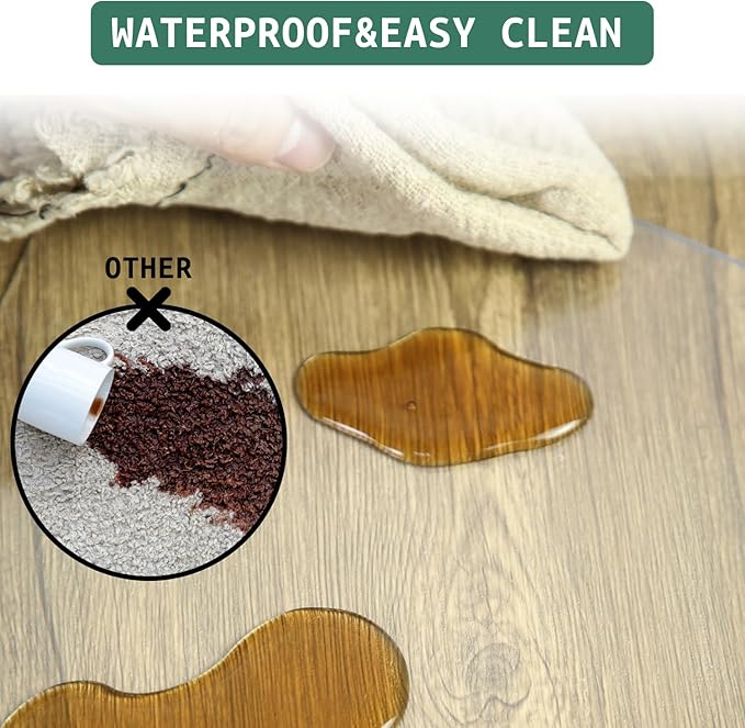 Clear Chair Mat for Hardwood Floors - 51''x63'' Heavy Duty Office Chair Mat, Rectangle Rolling Chair Mat for Hardwood, PVC Protector Hard Floor Mat for Computer&Desk Chair (51'' x 63'')