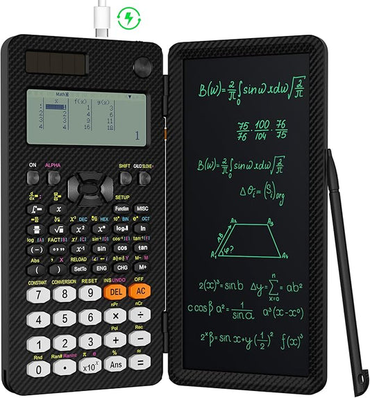 991EX 552 Functions Desktop ROATEE Scientific Calculator Rechargeable & Solar Power, Multiview 6-Line Display with Erasable LCD Writing Tablet for High School College Graduate Student and Researchers