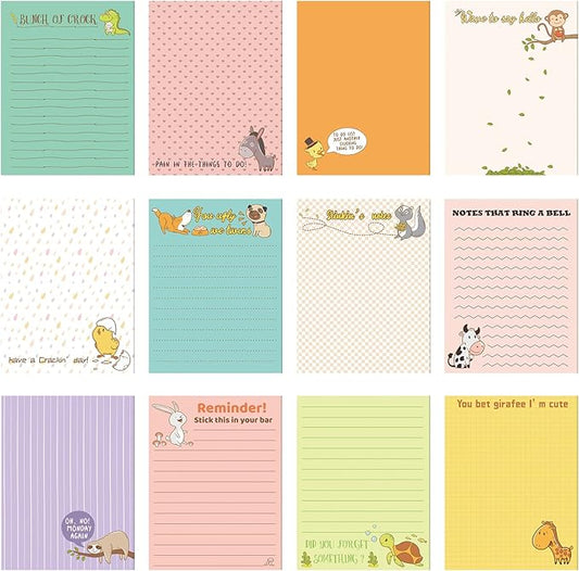 Funny Notepads with Sayings Sticky Funny Office Supplies to Do List Sarcastic Work Assorted Notepad for Workers, 12 Designs, 3 x 3.93 Inch(Fresh Style)