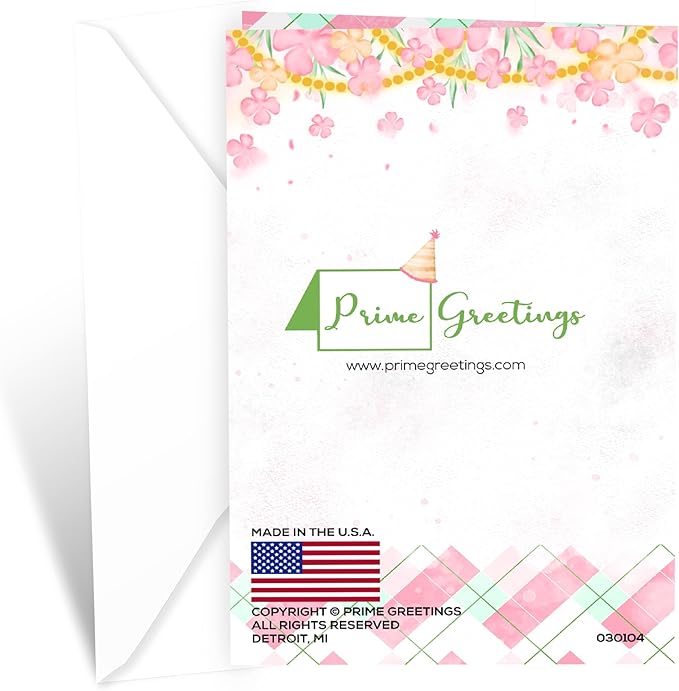 Prime Greetings Mother Birthday Card, Made in America, Eco-Friendly, Thick Card Stock with Premium Envelope 5in x 7.75in, Packaged in Protective Mailer