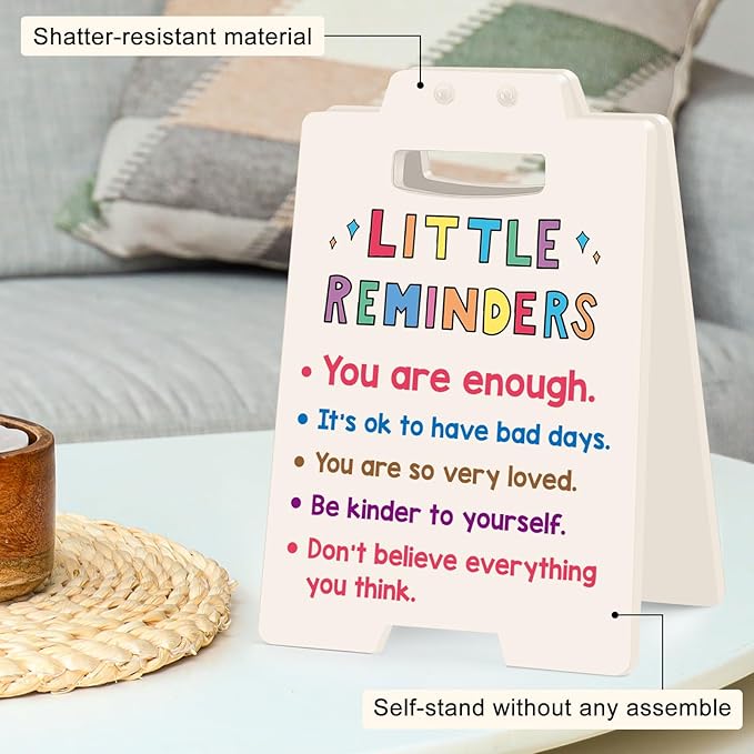 Office Desk Accessories Women Office Workspace Cubicle Decor Teacher Counselor Office Essential Little Reminders You Are Enough Mental Health Coworker Associates Christmas Inspirational Gift Beige