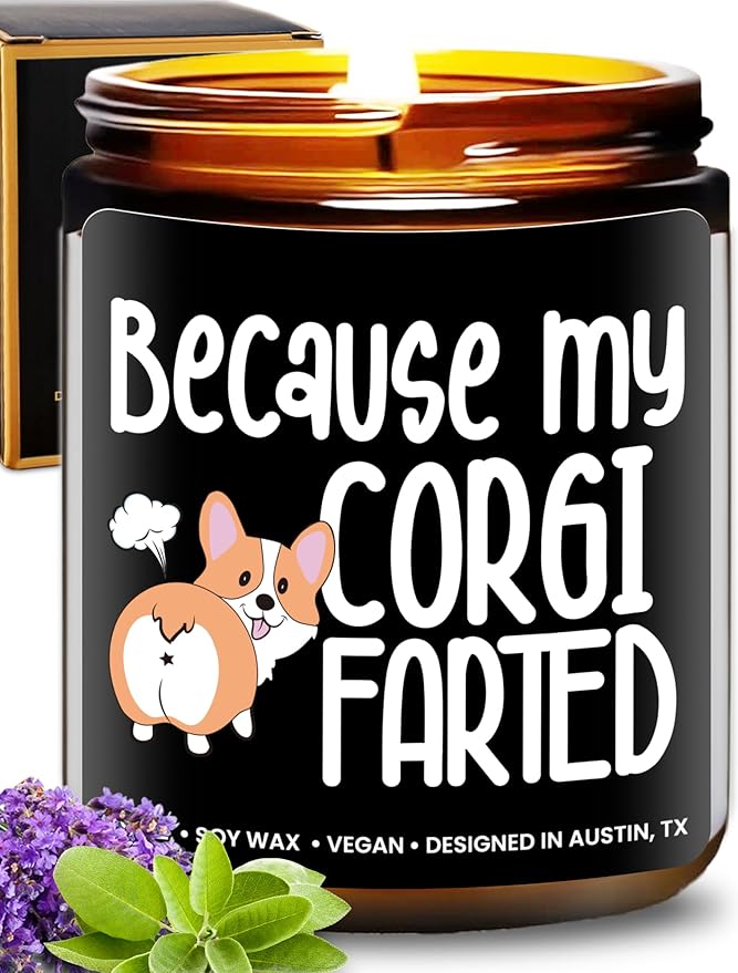 Funny Corgi Candle, Corgi Gifts for Corgi Lovers Women & Men, Corgi Gifts for Him, Cute Corgie Lovers Gift, Unique Corgi Gifts for Her, Ideal Corgie Lovers Gift for Birthday, Christmas, Gift-Ready