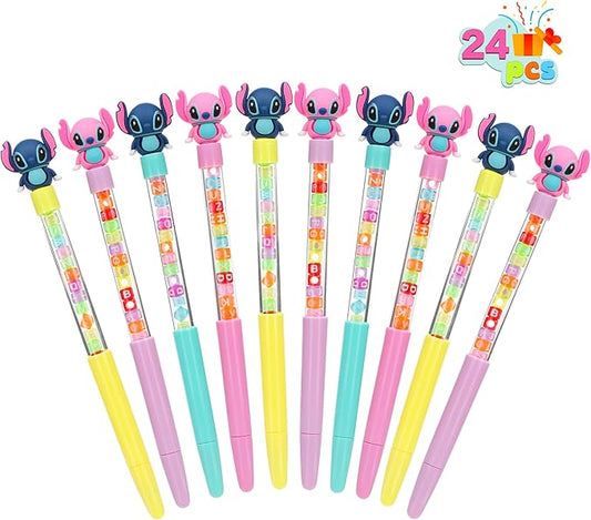 24pcs Cute Beaded Bracelet Gel Pen, Cartoon Pen for Office, School, Gift