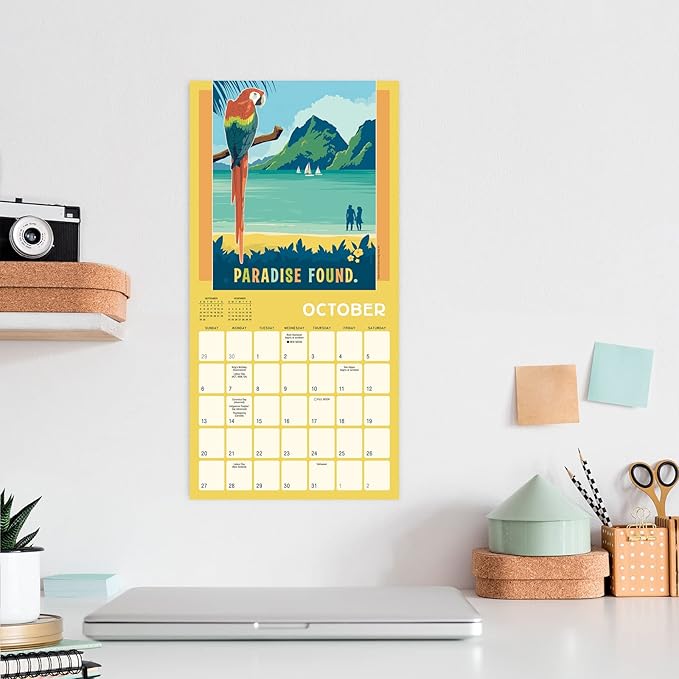 Seaside Paradise 2024 Mini Calendar — Artwork by Anderson Design Group, 7" x 7"