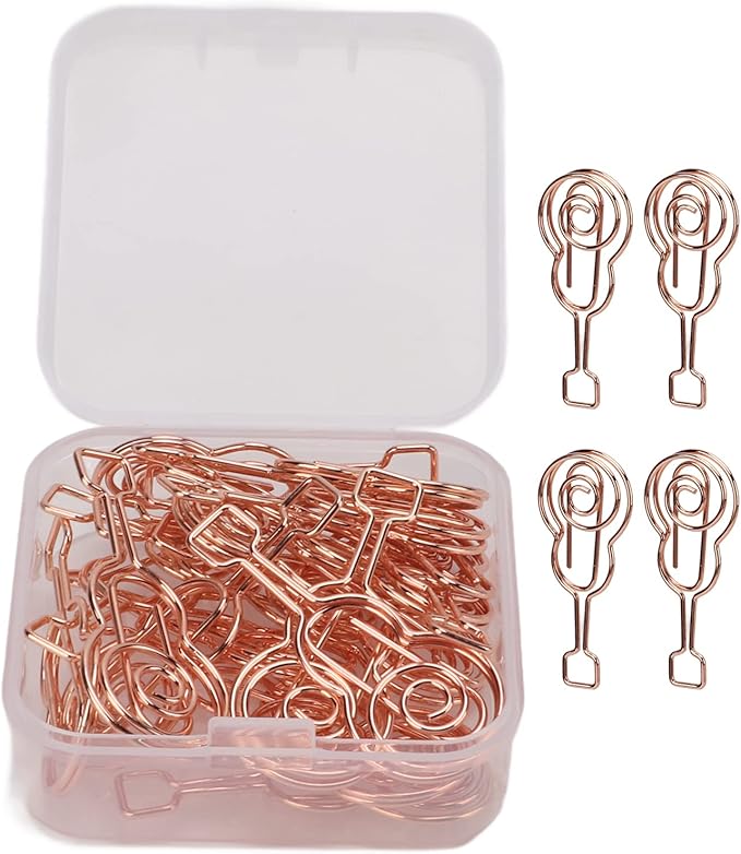 Shaped Paper Clips, Cute Guitar Shaped Paper Clips Notebook Metal Material for