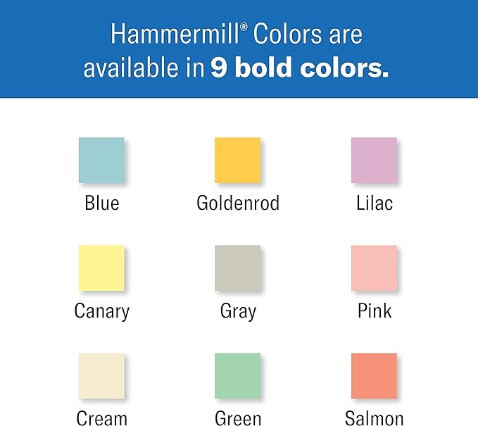 Hammermill Colored Paper, 24 lb Goldenrod Printer Paper, 8.5 x 11-1 Ream (500 Sheets) - Made in the USA, Pastel Paper, 104349R