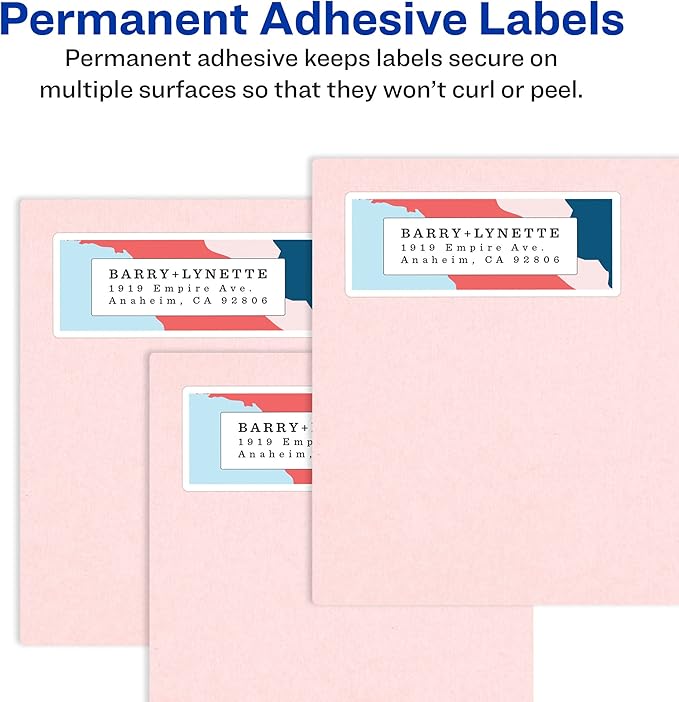 Avery Crystal Clear Address Labels for Laser & Inkjet Printers, 2" x 4", 100 Labels, 5 Packs (6522)