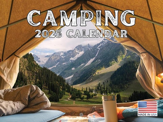 Camping Calendar 2025 Outdoors Nature Monthly Wall Calender 12 Month | American Made In The USA