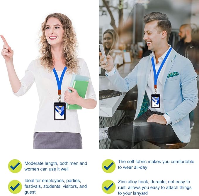 Long Neck Lanyard Leather Keychains with Metal Clasp, Sturdy Durable Women Men Id Badge Lanyard, Neck Lanyard Strap Ideal for Car Keys, Card Holder, Whistle, Keychain, Wallet