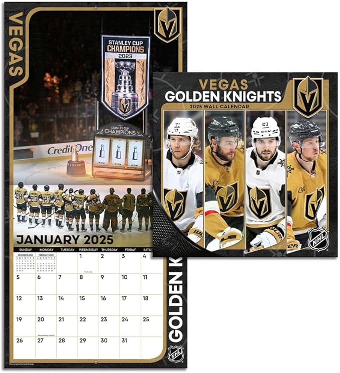 TURNER SPORTS Vegas Golden Knights 2025 Mini Wall Calendar (25998040623)