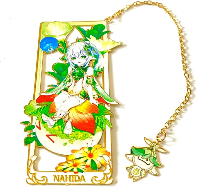 Metal Bookmarks - Genshin Impact Nahida Brass Bookmarks with 3D Display Box for Women Men Sisters Friends - Perfect Birthday Gifts for Book Lovers