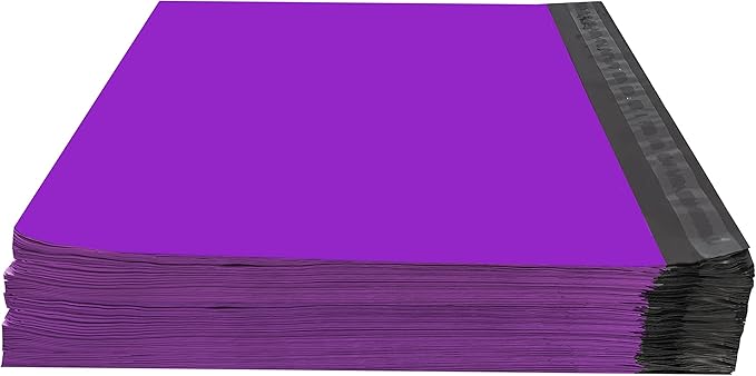 Colored Poly Mailers Pack of: Be creative with your packaging with Colored mailers (Purple, 12" x 15.5" pack of 250)