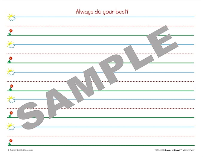 Teacher Created Resources (76503) Smart Start K-1 Writing Paper: 360 sheets, White
