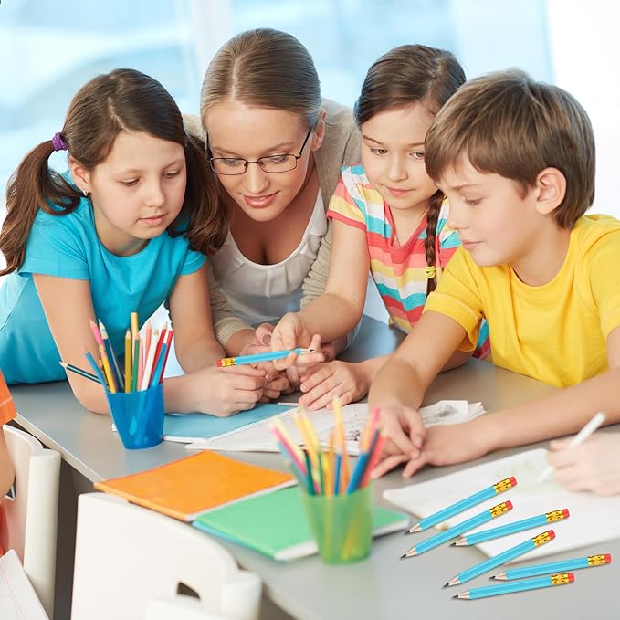 Chivao 288 Pieces Golf Mini Pencils Bulk with Eraser #2 HB Golf Short Pre Sharpened Pencils for Party Favors Office Supplies 4 Inch(Light Blue)