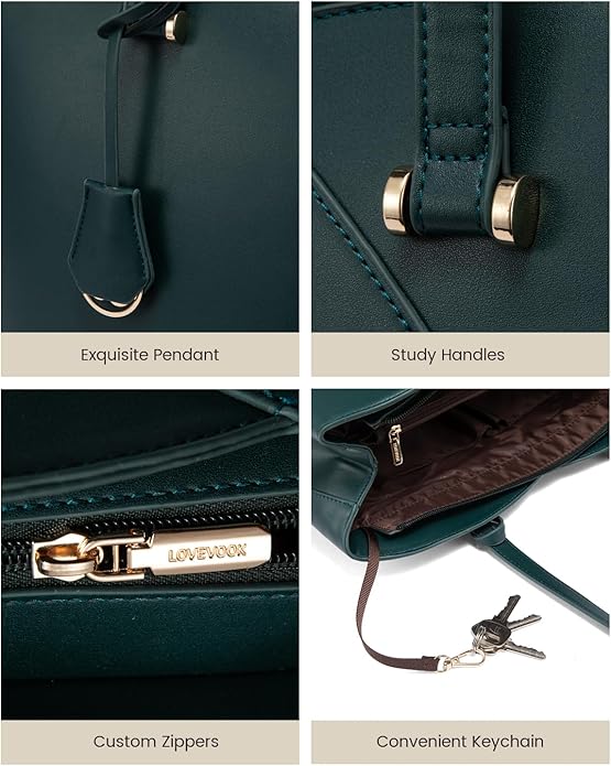 LOVEVOOK Laptop Tote Bag for Women, Work Bags Teacher Tote Bag, Leather Computer Bag Purses Handbag Professional Briefcase