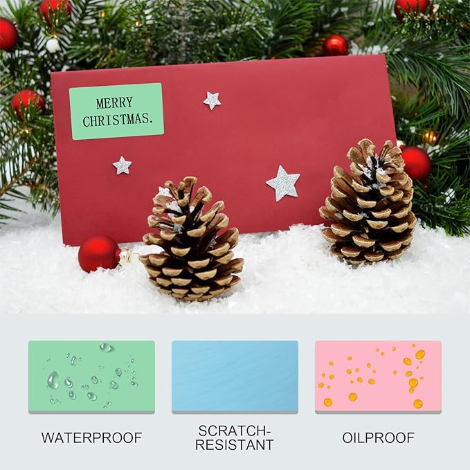 Misofuki 2.25x1.25 6000 Labels 6-Color Assorted Rectangular Direct Thermal Label Rolls Bulk Set Compatible with Zebra Rollo MUNBYN POLONO & Other Thermal Printer, Self-Adhesive Direct Thermal Stickers