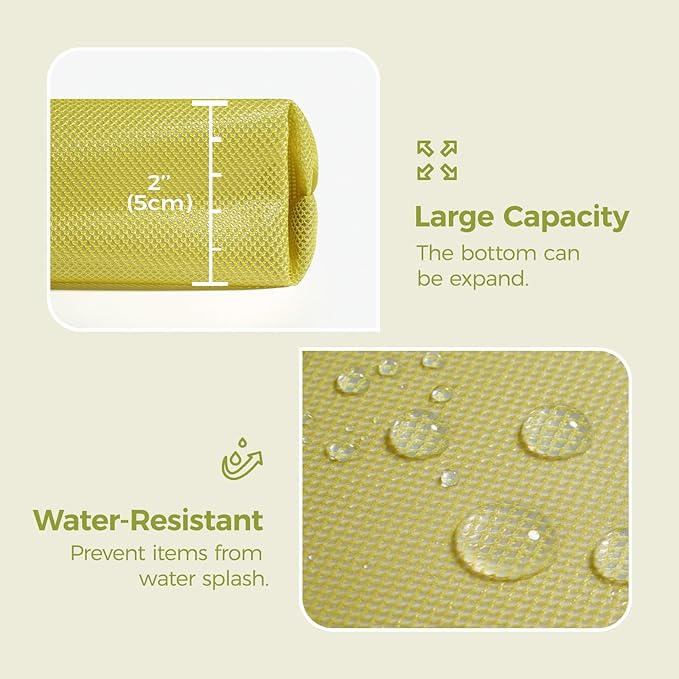 pack all Water-resistant Material Zipper Pouch, Mesh Zipper Bag for Storage, Travel, Office (Large, Green)