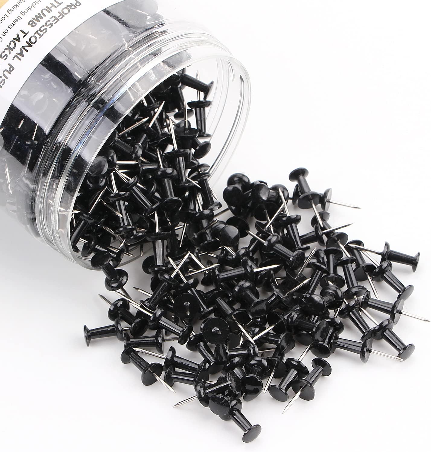 Yalis Black Push Pins 600 Count, Standard Dark Thumb Tacks for Corkboard Bulletin Board