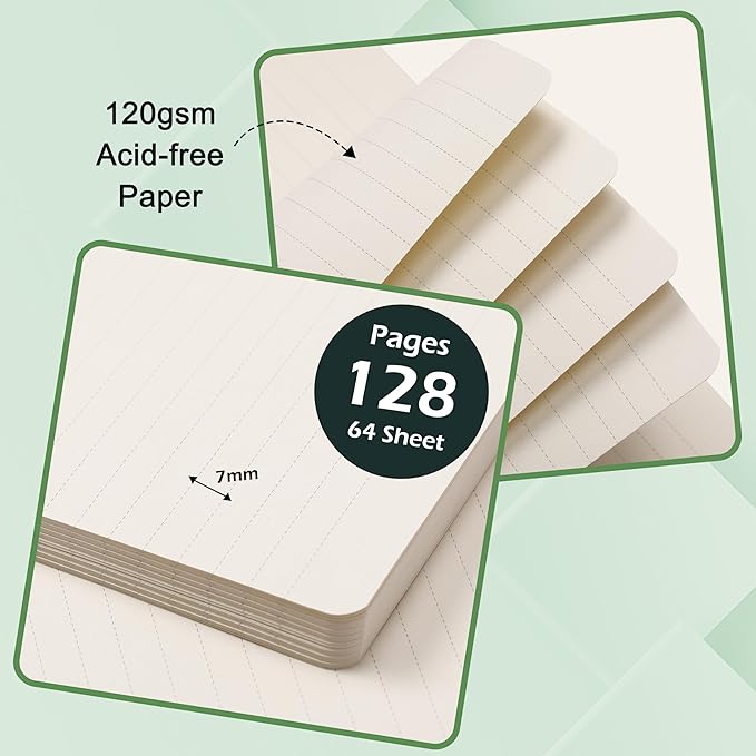 Ruled Notebook/Journal - Classic Lined Journal/Notebook, 5.3'' x 8.26'', Hardcover with Thick Paper, Banded + Pen Holder +Inner Pocket - Olive Green