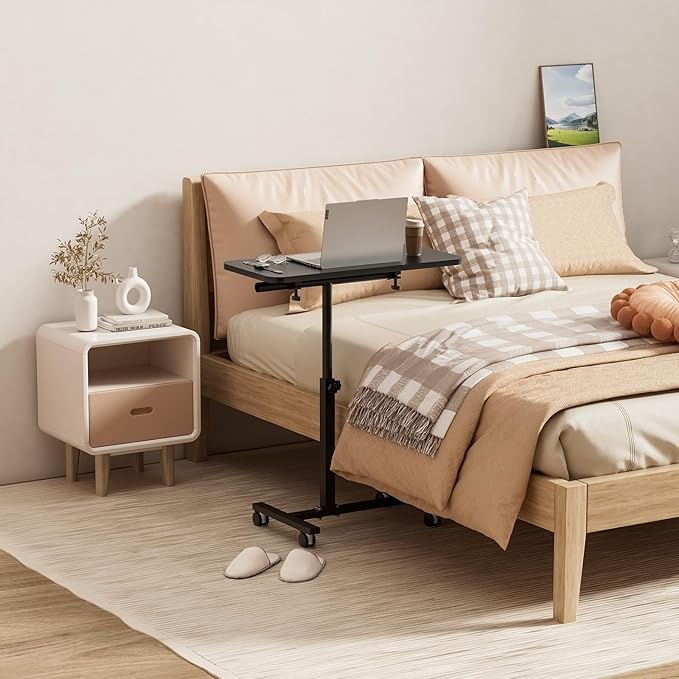 multifunctional Wooden Laptop Treadmill Desk with 2 cooling fan.Rolling Laptop Workstation Stand Cart Desk for Laptops, Books, Tablets, and Art, Made for Sofa,Treadmill,car,Bed,Chair,or Standing