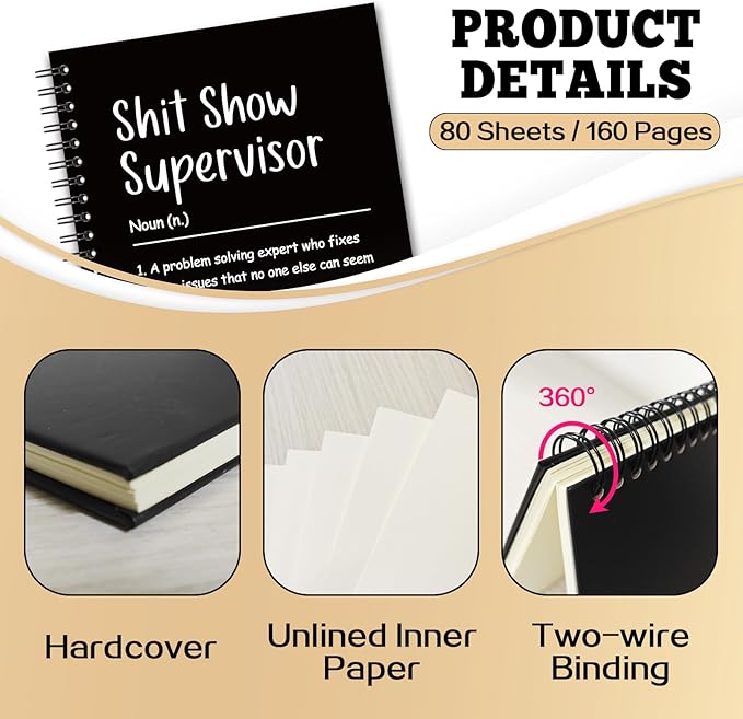 YAZMEEN Supervisor Blank Spiral Notebook（160 Pages） Sxxt Show Supervisor Definition Hardcover Notebook Supervisor Appreciation Gift Funny Gag Gift Journal for Supervisor Boss Leader Colleague Friend