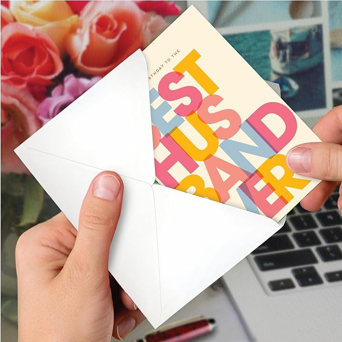 NobleWorks - 1 Funny Men's Birthday Card - Hilarious Bday Greeting Card with Envelope, Sassy Celebration - Best Husband Ever C7354BDG