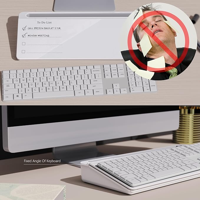 TOWON Desktop Whiteboard with todo List Templates, Daily Agenda Glass White Board for Desk, Desk Reminder Memo Notepad to-do List Dry Erase Board with Storage, Line and Free Section, 16x7 Inches