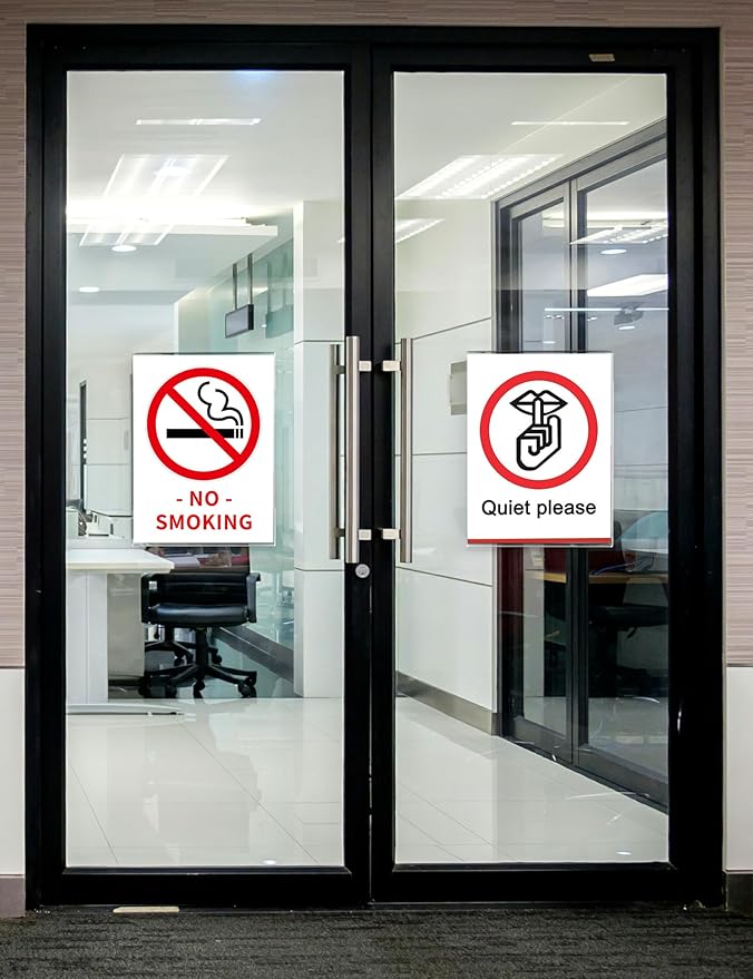 NIUBEE Acrylic Window Sign Holder with Suction Cup 8.5 X 11, Clear Acrylic Frames Glass Door Wall Mount Advertising Signage Sign Holder for Mall, Office, Home, Store, Restaurant(2 PACK)