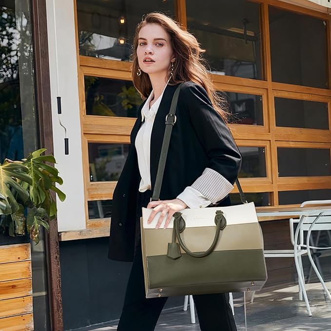 LOVEVOOK Laptop Tote Bag for Women, Work Totes Business Office Computer Briefcase with Clutch Purse