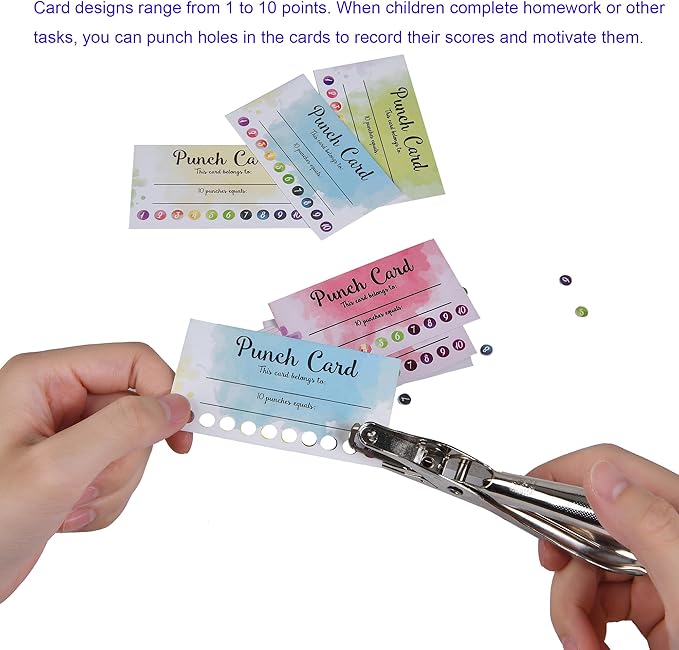 120 PCS Behavior Reward Punch cards for Kids,suit for Classroom Student Awards Loyalty,Reward Customer Business Incentive Loyalty (water color)