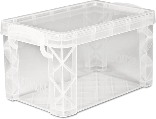 Advantus Super Stacker Storage Boxes, Holds 400 3 X 5 Cards, 6.25 X 3.88 X 3.5, Plastic, Clear