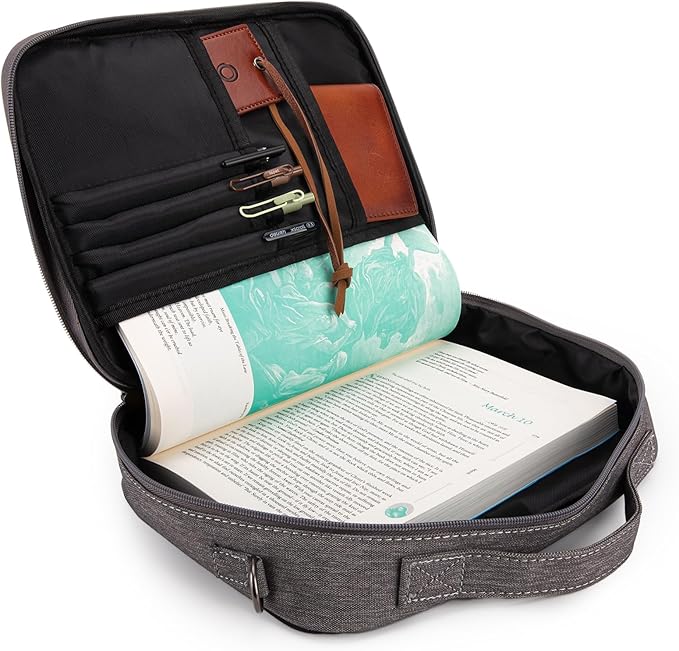Montana West Bible Covers for Women Men with Leather Bookmark Carrying Book Case Church Bag Bible Protective with Zippered Pocket